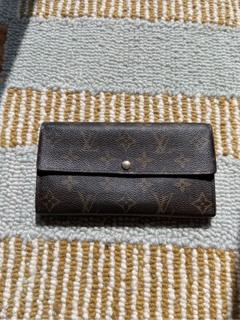 Louis Vuitton Monogram Flap Wallet in Dark Brown